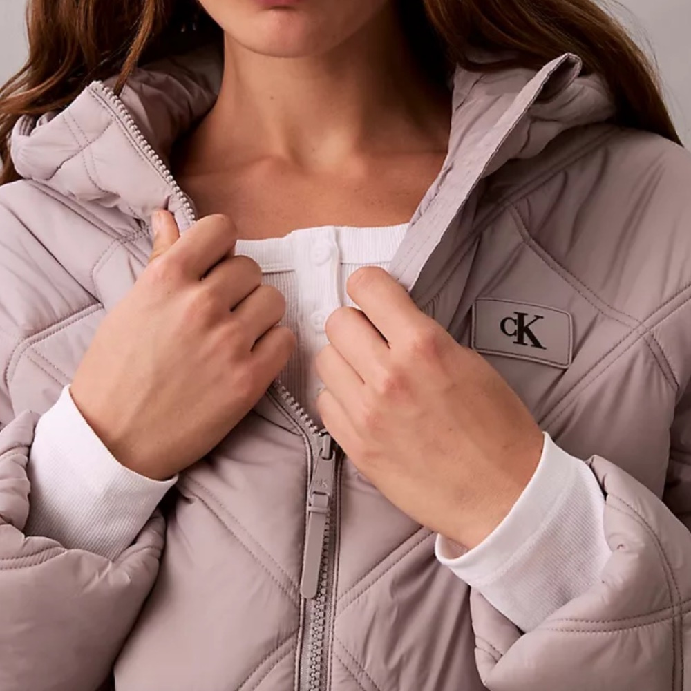 Calvin Klein Women's Lavender Quilted Puffer Jacket